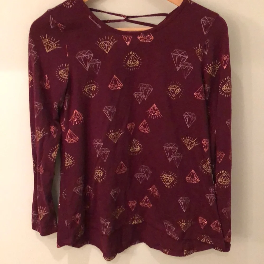Girls Maroon long sleeve top
